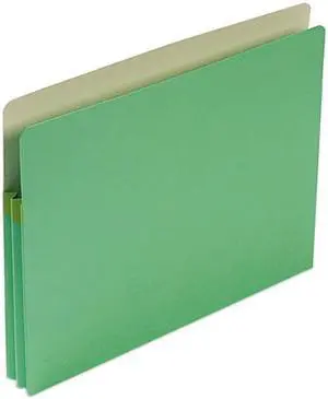 Smead 1 3/4" Expansion Colored File Pocket, Straight Tab, Letter, Green