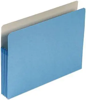 Smead 3 1/2" Expansion Colored File Pocket, Straight Tab, Letter, Blue