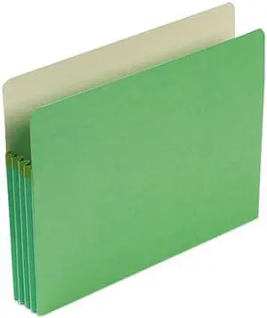 Smead 3 1/2" Expansion Colored File Pocket, Straight Tab, Letter, Green