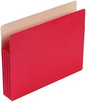 Smead 3 1/2" Expansion Colored File Pocket, Straight Tab, Letter, Red