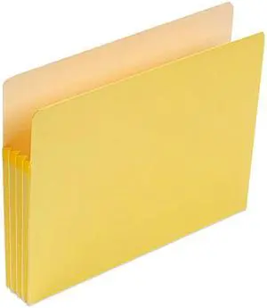 Smead 3 1/2" Expansion Colored File Pocket, Straight Tab, Letter, Yellow