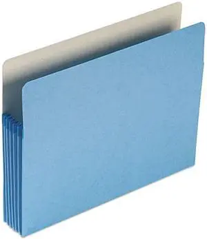 Smead 73235 5 1/4 Inch Expansion Colored File Pocket, Straight Tab, Letter, Blue, 10/Box