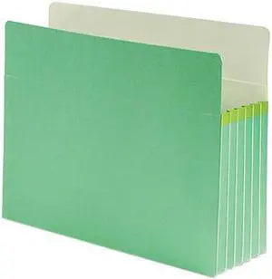 Smead 73236 5 1/4 Inch Expansion Colored File Pocket, Straight Tab, Letter, Green