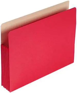 Smead 73241 5 1/4 Inch Expansion Colored File Pocket, Straight Tab, Letter, Red, 10/Box