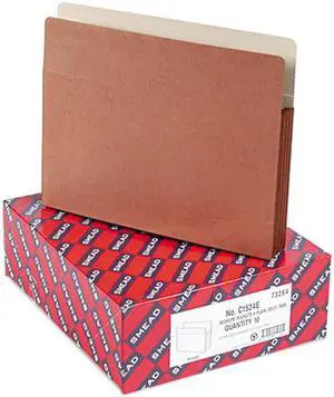 Smead 73264 3 1/2 Inch Expansion File Pocket, Straight Tab, Letter, Manila/Redrope, 10/Box
