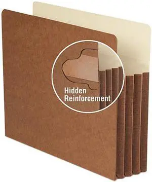 Smead 73380 TUFF® Pocket File Pocket, Straight-Cut Tab, 3-1/2" Expansion, Letter, Redrope, 10/Box