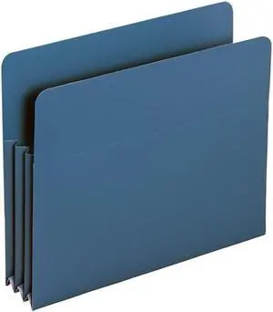 Smead 73503 Expansion Drop Front File Pockets, Straight Tab, Poly, Letter, Blue, 4/Box
