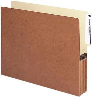 Smead 73624 3 1/2 Inch Expansion Front Pockets, 1/3 Tab, Letter, Manila/Redrope, 10/Box