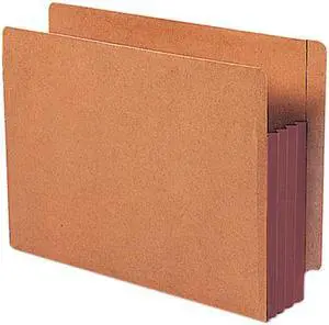 Smead 73681 3 1/2 Inch Expansion File PocketsStraight Tab, Letter, Brown/Redrope, 10/Box