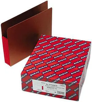 Smead 73686 3 1/2 Inch Expansion File PocketsStraight Tab, Letter, Red/Redrope, 10/Box