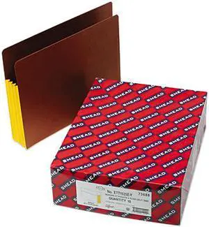 Smead 73688 3 1/2 Inch Expansion File PocketsStraight Tab, Letter, Yellow/Redrope, 10/Box