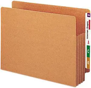 Smead 73780 3 1/2 Inch Expansion File TUFF Pockets, Straight Tab, Letter, Redrope, 10/Box