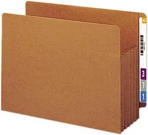 Smead 73790 5 1/4 Inch Expansion File TUFF Pockets, Straight Tab, Letter, Redrope, 10/Box