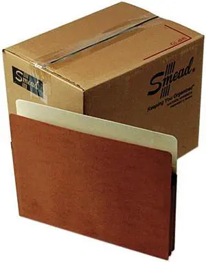 Smead 73800 1 3/4 Inch Expansion File Pocket, Straight Tab, Letter, Manila/Redrope, 50/Box