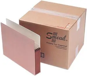 Smead 73805 3 1/2 Inch Expansion File Pocket, Straight Tab, Letter, Manila/Redrope, 50/Box