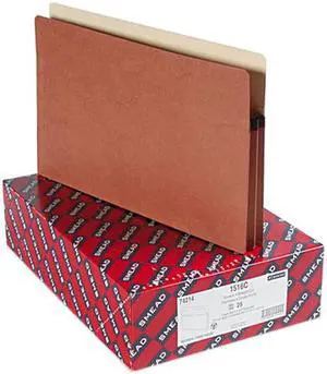 Smead 74214 1 3/4 Inch Expansion Drop Front Pocket, Legal, Manila/Redrope, 25/Box