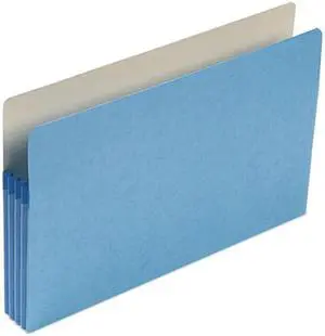Smead 74225 Blue Colored File Pockets - Legal - 8 1/2" x 14" Sheet Size - 3 1/2" Expansion -  Tyvek - Blue - Recycled - 1 Each