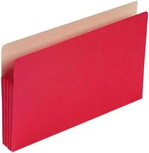 Smead 74231 3 1/2 Inch Expansion Colored File Pocket, Straight Tab, Legal, Red, 25/Box