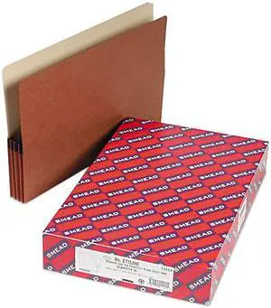 Smead 74624 3 1/2 Inch Expansion File Pockets, 1/3 Tab, Legal, Manila/Redrope, 10/Box