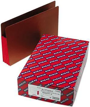 Smead 74686 3 1/2 Inch Expansion File PocketsStraight Tab, Legal, Red/ Redrope, 10/Box