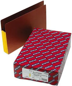 Smead 74688 3 1/2 Inch Expansion File PocketsStraight Tab, Legal, Yellow, Redrope, 10/Box