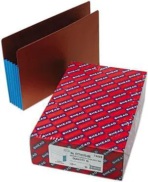 Smead 74689 5 1/4 Inch Expansion File PocketsStraight Tab, Legal, Blue/Redrope, 10/Box