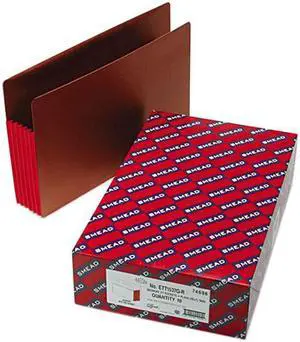 Smead 74696 5 1/4 Inch Expansion File PocketsStraight Tab, Legal, Red/Redrope, 10/Box