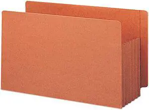 Smead 74790 TUFF Pocket Five Inch Expansion File Pockets, Straight, Legal, Redrope, 10/Box