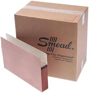 Smead 74810 5 1/4 Inch Expansion File Pockets, Straight Tab, Legal, Manila/Redrope, 50/Box