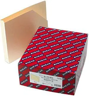 Smead 75740 Hvwt End Tab File Pockets with 1 1/2 Expansion, Letter, 14 Point Manila, 50/Box
