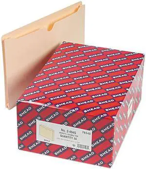 Smead 76540 File Jackets, Two-Ply Top, 1 1/2 Inch Expansion, Legal, 11 Point Manila, 50/Box