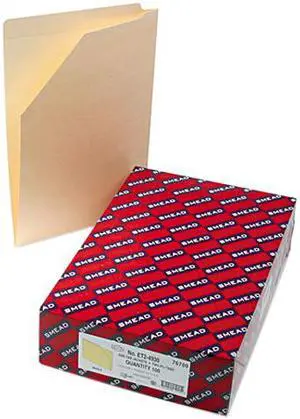 Smead 76700 End Tab File Pockets with Cut-Away Front Corner, Legal, 11 Point Manila, 100/Box