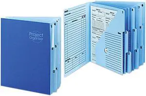 Smead 89200 Project Organizer Expanding File, 10 Pockets, Lake/Navy Blue