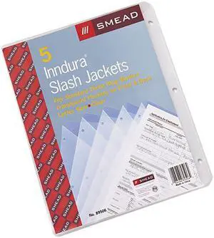 Smead 89506 Slash Pocket Jackets, Letter, Polypropylene, Clear, 5/Pack
