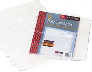 Smead 89661 Side-Load Envelopes, 1 1/4 Inch Expansion, Jacket, Letter, Poly, Clear, 5/Pack