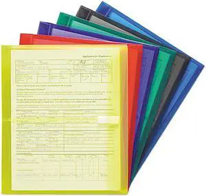 Smead 89669 Poly Envelopes, 1 1/4 Inch Expansion, Letter, Six Colors, 6/Pack