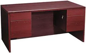 HON 10573NN 10500 Series Double Pedestal Desk, Mahogany