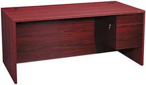 HON 10500 "L" Workstation Right 3/4-Height Pedestal Desk, 66 x 30 x 29-1/2, Mahogany