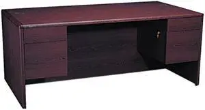 HON 10700 Series Desk, 3/4-Height Double Pedestals, 29.50" x 72.00" x 36.00", Mahogany