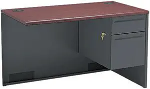 HON 38215RNS 38000 Series Flush Return, Right, 48w x 24d x 29-1/2h, Mahogany/Charcoal