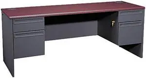 HON 38854NS 38000 Series Kneespace Credenza, 72w x 24d x 29-1/2h, Mahogany/Charcoal
