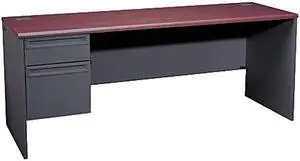 HON 38855LNS 38000 Series Left Pedestal Credenza, 72w x 24d x 29-1/2h, Mahogany/Charcoal
