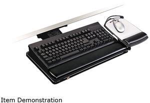 3M MMMAKT80LE Knob Adjust Keyboard Tray With Highly Adjustable Platform, Black