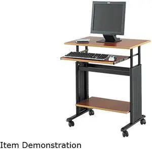 Safco 1925CY 28" Wide Adjustable Height Workstation, 22d x 34h, Cherry Laminate