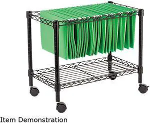 Alera FW60-1424BL Single-Tier Rolling File Cart, 24w x 14d x 21h, Black