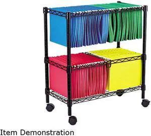 Alera FW60-1426BL Two-Tier Rolling File Cart, 26w x14d x 29-1/2h, Black