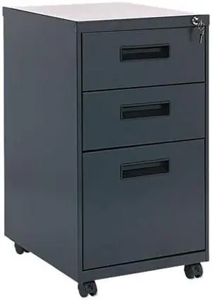 Alera PA53-2820CH Three-Drawer Mobile Pedestal File, 15-7/8w x 19-3/4d x 28-1/4h, Charcoal