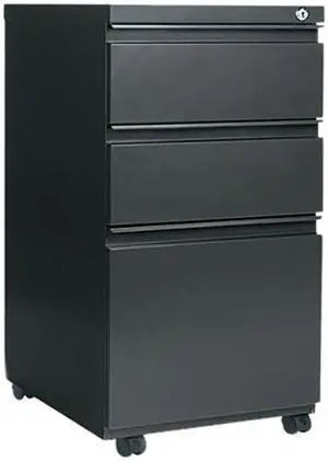 Alera PB53-2819CH (ALEPB532819CH) 3-Drawer Mobile Pedestal File W/ Full-Length Pull, 15-7/8w x 19-1/4d, Charcoal