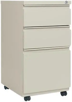 Alera PB53-2819PY (ALEPB532819PY) Three-Drawer Mobile Pedestal File W/ Full-Length Pull, 15-7/8w x 19-1/4d, Putty