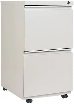 Alera PB54-2819LG (ALEPB542819LG) Two-Drawer Mobile Pedestal File W/ Full-Length Pull, 15-7/8w x 19-1/4d, Lt Gray